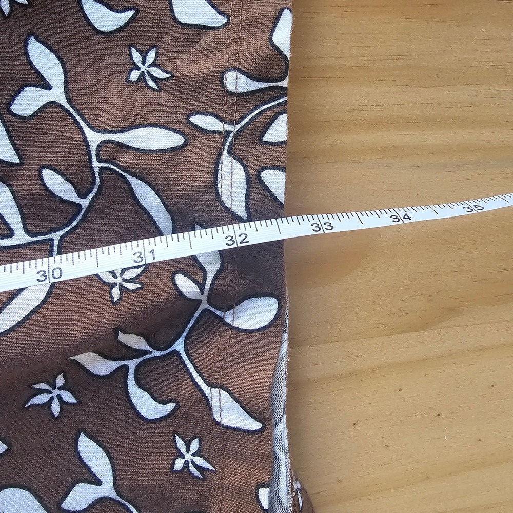Lands End Sleeveless Tunic Dress M Petite Brown Floral Botanical Cottagecore - Picture 8 of 8
